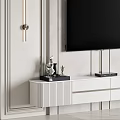 Modern TV Wall Design With Panel Accents Wall Lamps TV Stand And Vase