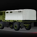 Green Military Style Utility Vehicle With Canvas Cover For Cargo Transport