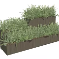 Modern Wooden Tiered Tree Planter Box With Lush Green Leafy Plants