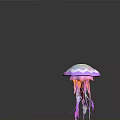 Decorative Jellyfish Like Plant With Pink Purple Tentacles On White Background