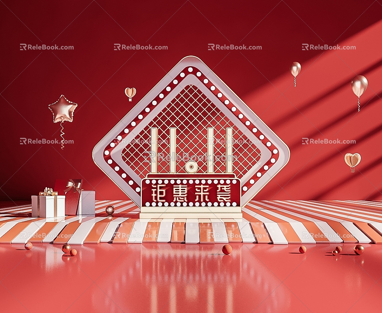 E-commerce scene 3d model