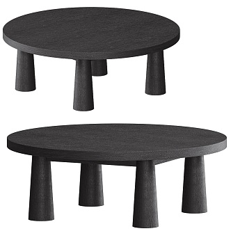 ezra black wood several round tables 18 3d model