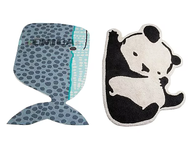 Cute Shaped Rugs With Whale And Panda Designs For Home Decor 3d model