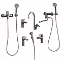 Modern Shower System With Fixed Head Handheld Sprayer Faucet And Flexible Hose 3d model