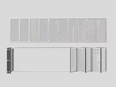 Modern Glass Folding Doors Design For Interior Space Dividing And Home Decor 3d model