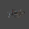 Old Motorcycle With Worn Black Seat Rusty Metal Parts And Red Cloth Decoration