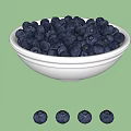 Fresh Plump Blueberries Filled in Two White Bowls with Scattered Berries Around