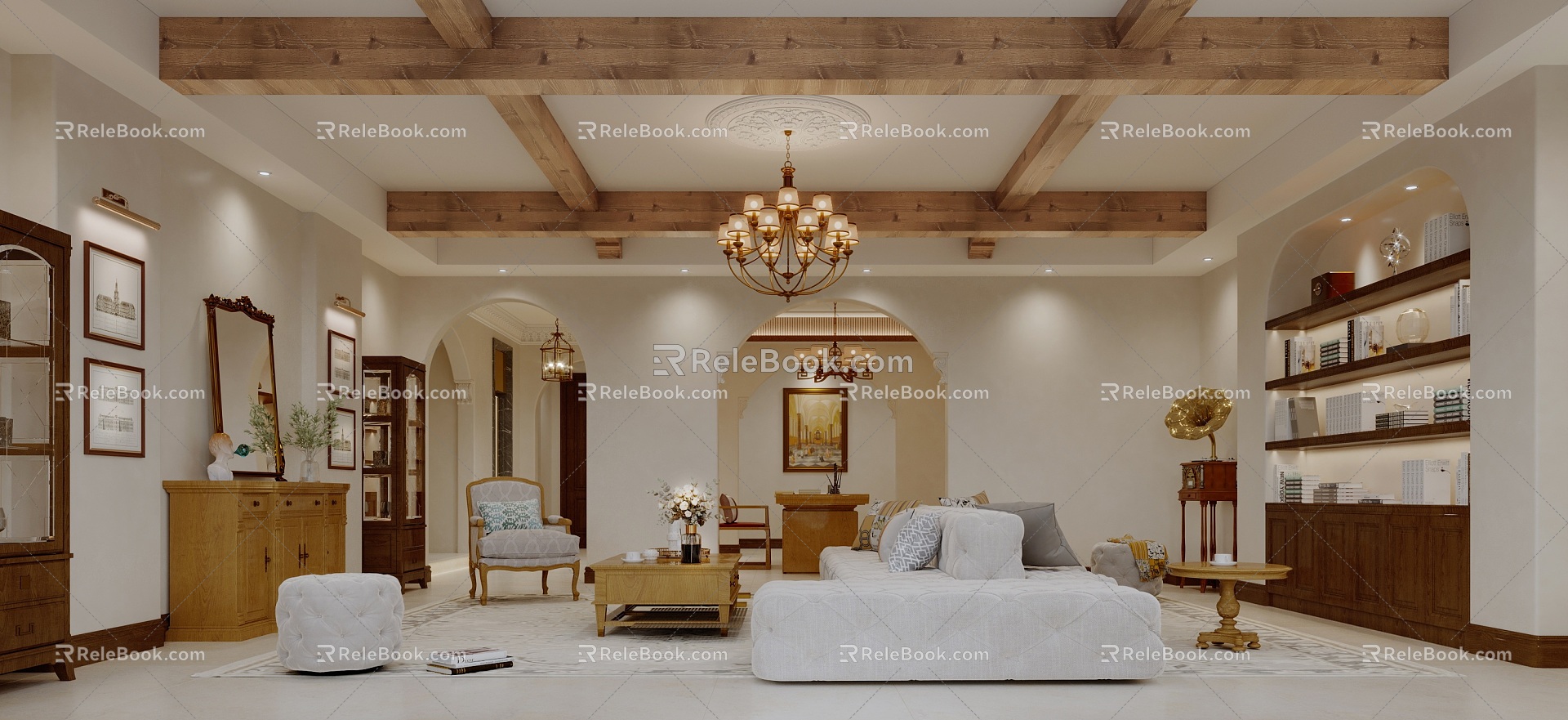 American Living Room Living Room Leisure Area 3d model