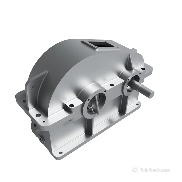Precision Machined Aluminum Alloy Gearbox Housing Industrial Machinery Part 3d model 
