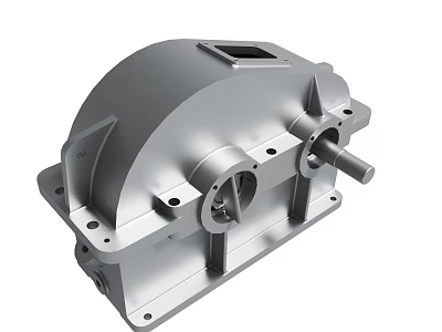 Precision Machined Aluminum Alloy Gearbox Housing Industrial Machinery Part 3d model