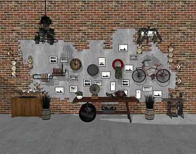 Industrial LOFT Ornaments Combination Ornaments 3d model