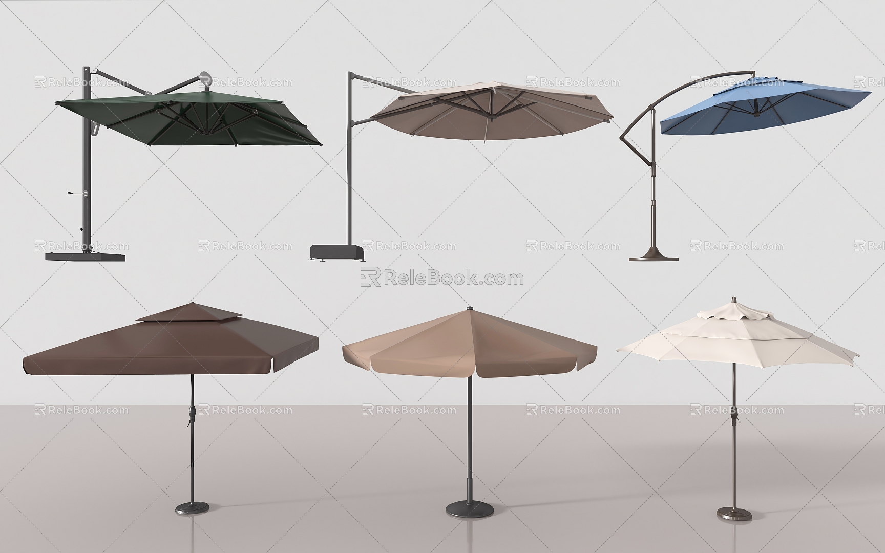 Modern Outdoor Parasol Sun Umbrella Folding Beach Umbrella Outdoor Parasol Awning Outdoor Awning Cantilever Outdoor Courtyard Umbrella Leisure Parasol 3d model