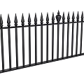 Traditional Black Wrought Iron Fence With Spiked Top And Vertical Bars