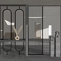 Modern partition glass brick screen partition 3d model