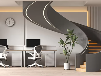 modern revolving staircase 3d model