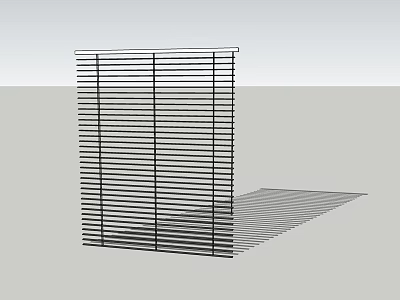 Modern Curtain Blinds With Vertical Black Slats And Light Shadow Effect 3d model