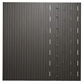 Modern Black Slat Grid Ceiling Interior Design Featuring Recessed Downlights And Spotlights 3d model