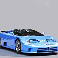 Hyundai Blue Car sports car Bugatti Veyron 3d model