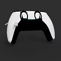 White And Black Game Controller With Ergonomic Design Wired Connection And Joysticks