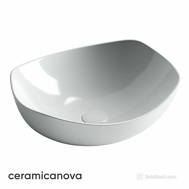 Modern White Bowl Shaped Glossy Ceramic Bathroom Washbasin With Smooth Surface 3d model 