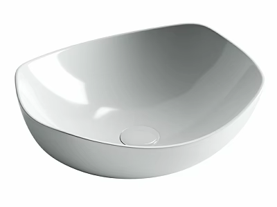 Modern White Bowl Shaped Glossy Ceramic Bathroom Washbasin With Smooth Surface 3d model