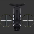 Futuristic Black Aircraft With Dual Large Propellers And Numbered 01 Design