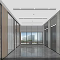 Modern Front Desk Reception Area Interior With Marble Desk Sleek Lighting And Decorative Plants