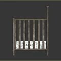 Natural Wooden Baby Crib With Paneled Headboard And Patterned Mattress Simple Design