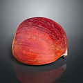 Red Rounded Fruit With Smooth Shiny Surface Isolated On Dark Background 3d model