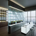 Light Luxury Wine Cabinet Bar Counter Water Bar Area Water Bar Counter Bar Tai Island Table Wine Cabinet Multi-style Wine Cabinet Island Table Water Bar Bottle Ornaments Combination 3d model