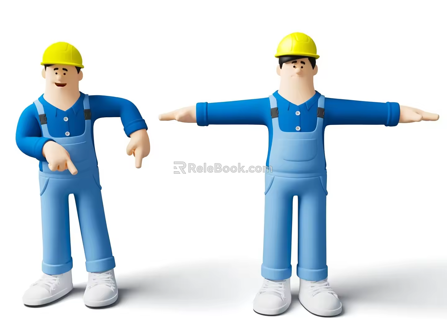 cartoon worker character worker construction worker cartoon worker 3d model
