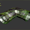 Green and Black Textured Lighting Fixture Combination with Curved Shape Glossy Surface and Modern Design