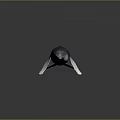 Blue Whale 3D Model With White Fins On Smooth Black Surface Showing Reflection