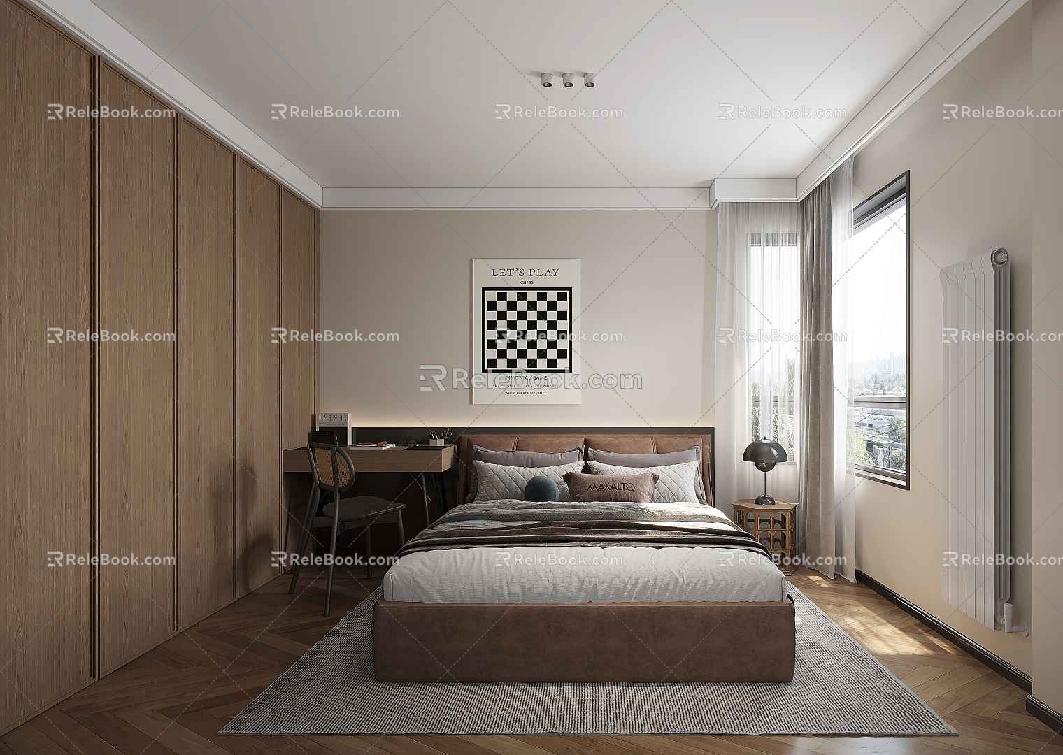 Middle Style Bedroom 3d model