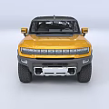 Yellow HUMMER Pickup Truck With Black Roof And Open Bed Off Road Design
