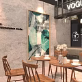 Vaglewood Milk Tea Shop Modern Storefront With Glass Door And Display Shelves