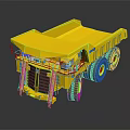 Yellow Heavy Duty Mining Truck With Large Tires Cab And Dump Bed Structure