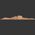 Square Tan Terrain Model With Mountain Ridges And Valley Undulations On Dark Background 3d model