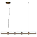 Modern Linear Pendant Light With Metal Frame And Transparent Tubes Design