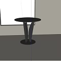 Black Round Dining Table With Unique Tripod Base In Modern Minimalist Interior 3d model