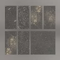Abstract Art Prints With Black Background And Gold Patterns In Grid Arrangement For Wall Decoration