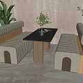 Table and Chair Combination 3d model