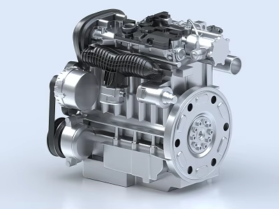 Engine 3D Model Featuring Mechanical Structure With Detailed Components And Technical Design 3d model