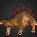 Realistic Stegosaurus Dinosaur With Spiked Back As Game Movie Character In 3D Render