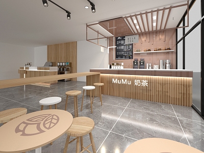 Modern Milk Tea Shop 3d model