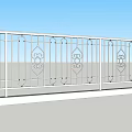 White Wrought Iron Railings With Ornate Repeating Decorative Patterns For Outdoor Areas