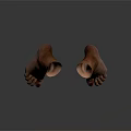 Realistic Human Feet Showing Skin Hair Texture And Toenail Polish Details