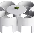 Modern Casual Table and Chair Combination Dining Table and Chair 3d model