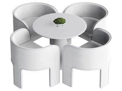 Modern Casual Table and Chair Combination Dining Table and Chair 3d model