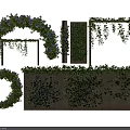 Vine Decorations Including Arch Wall Wreath Trellis With Green Leaves And Blue Flowers